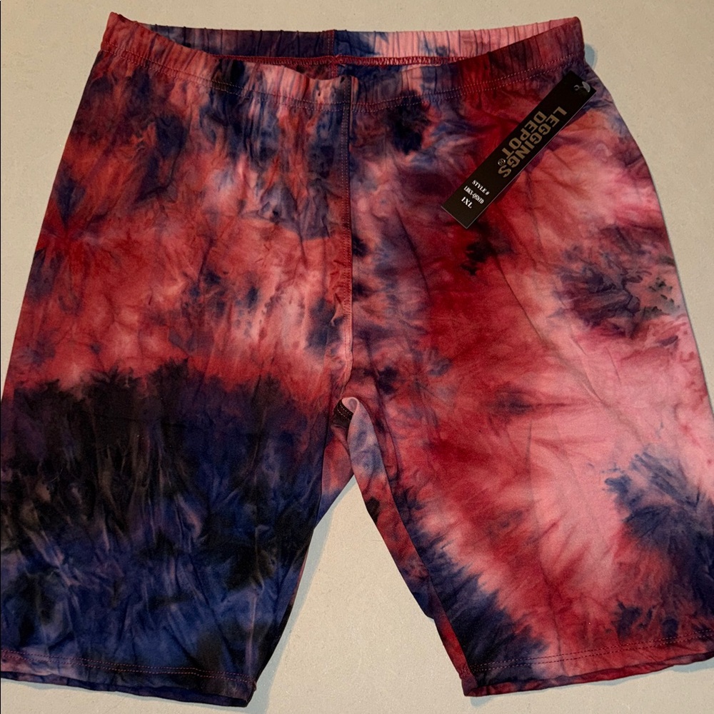 Tie-Dye Shorts Pink and  Blue 1X